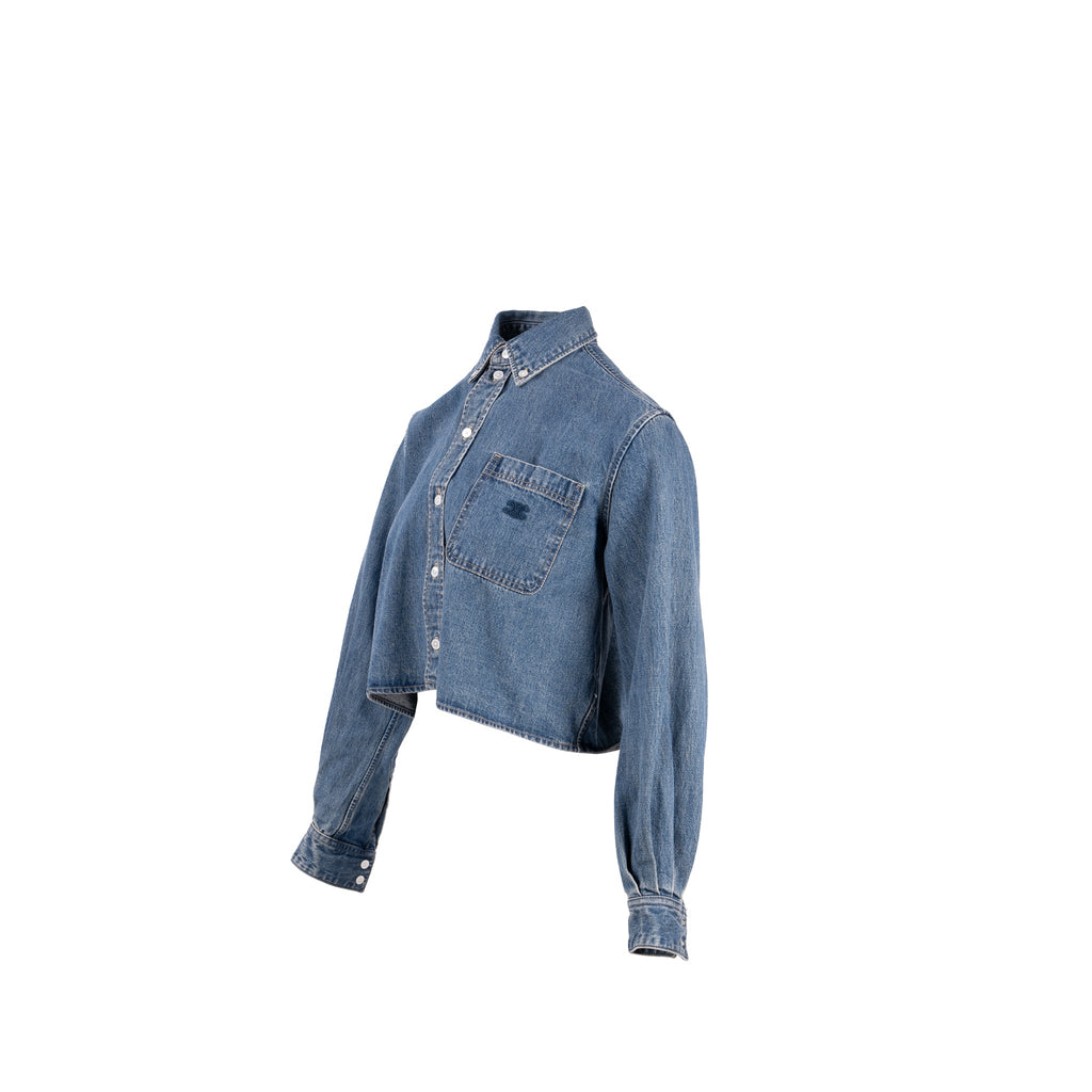 celine-size-xs-cropped-shirt-cotton-in-union-ocean-wash-denim-blue