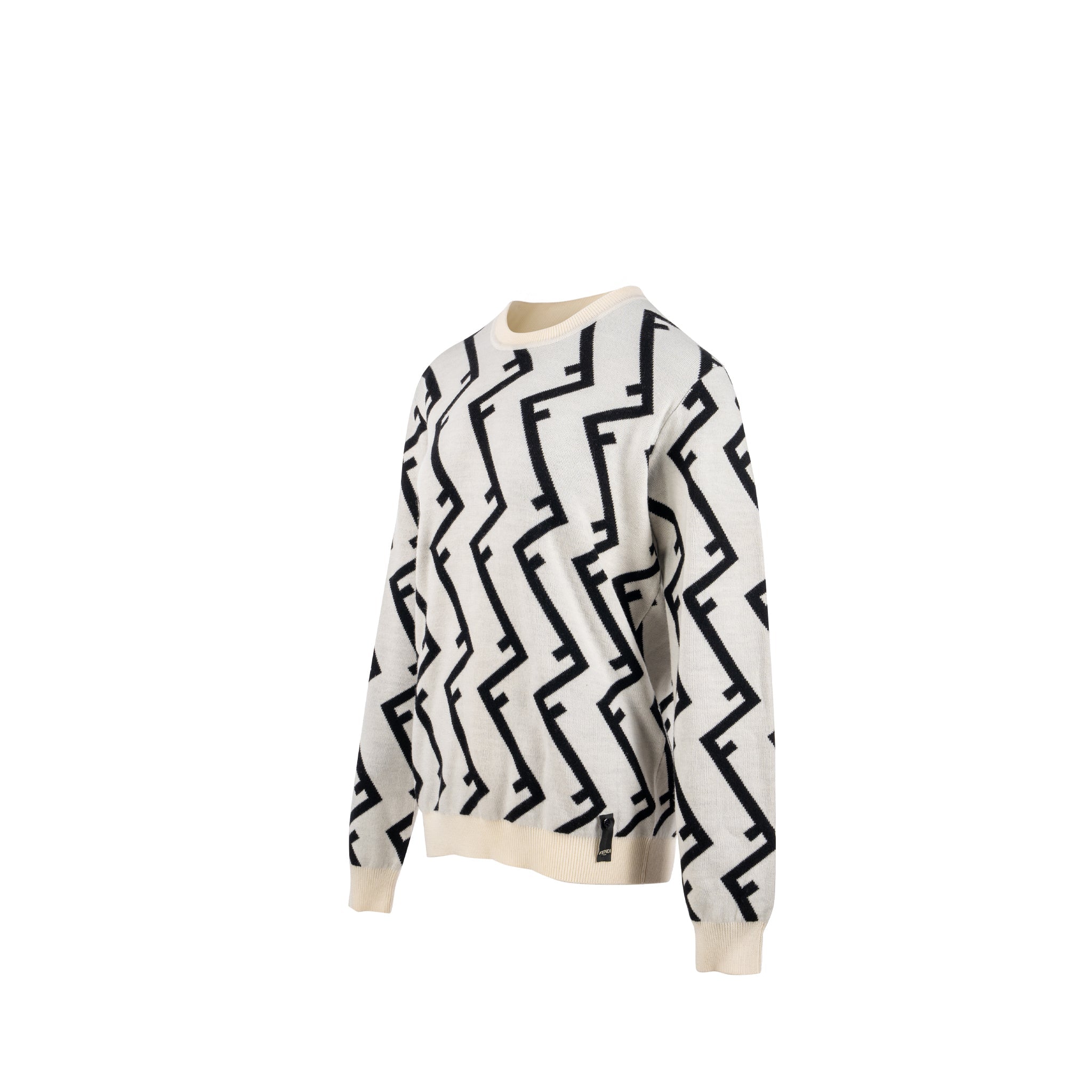 fendi-size-48-geometric-ff-sweater-wool-white-black