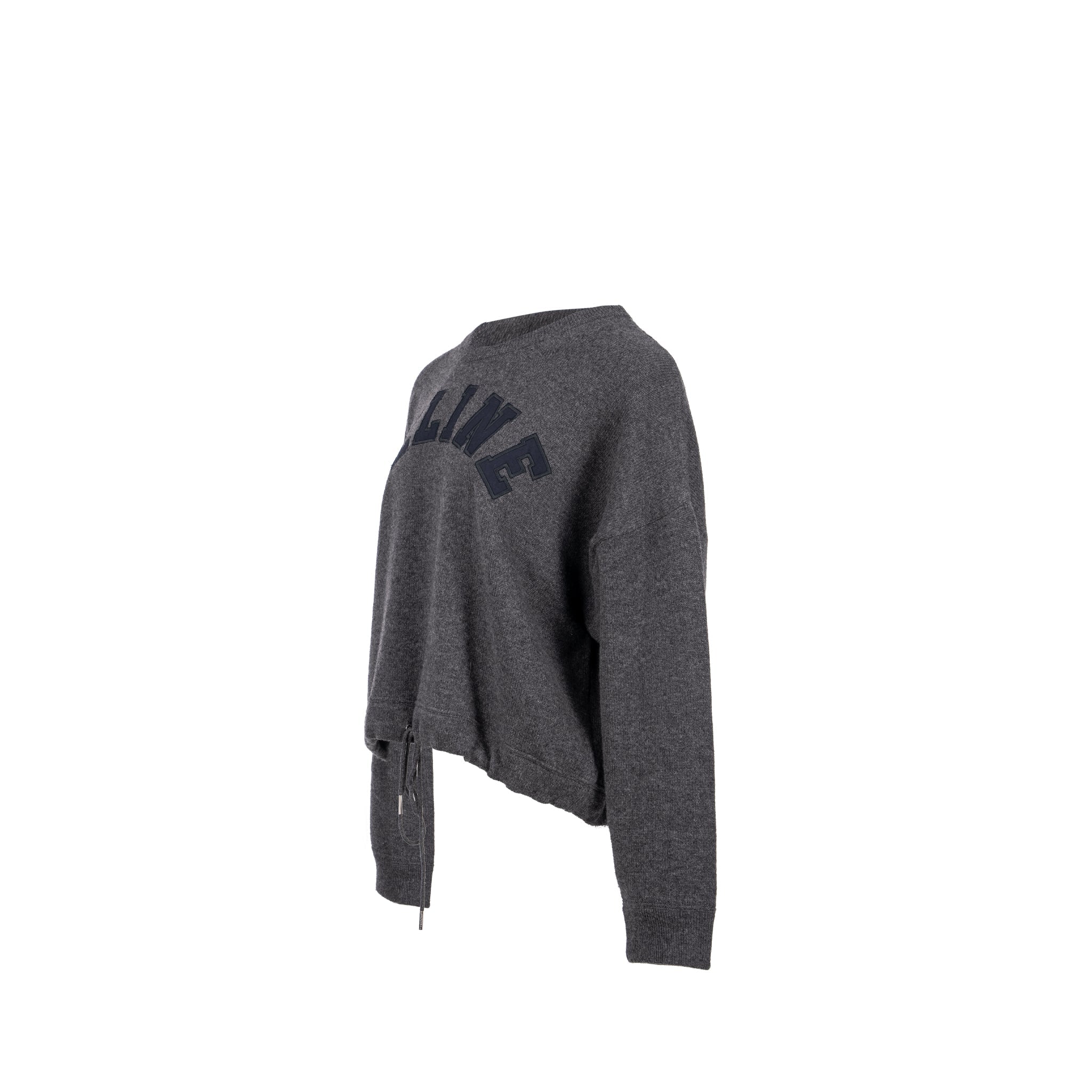celine-size-l-graphic-print-crew-neck-sweater-wool-cashmere-dark-grey