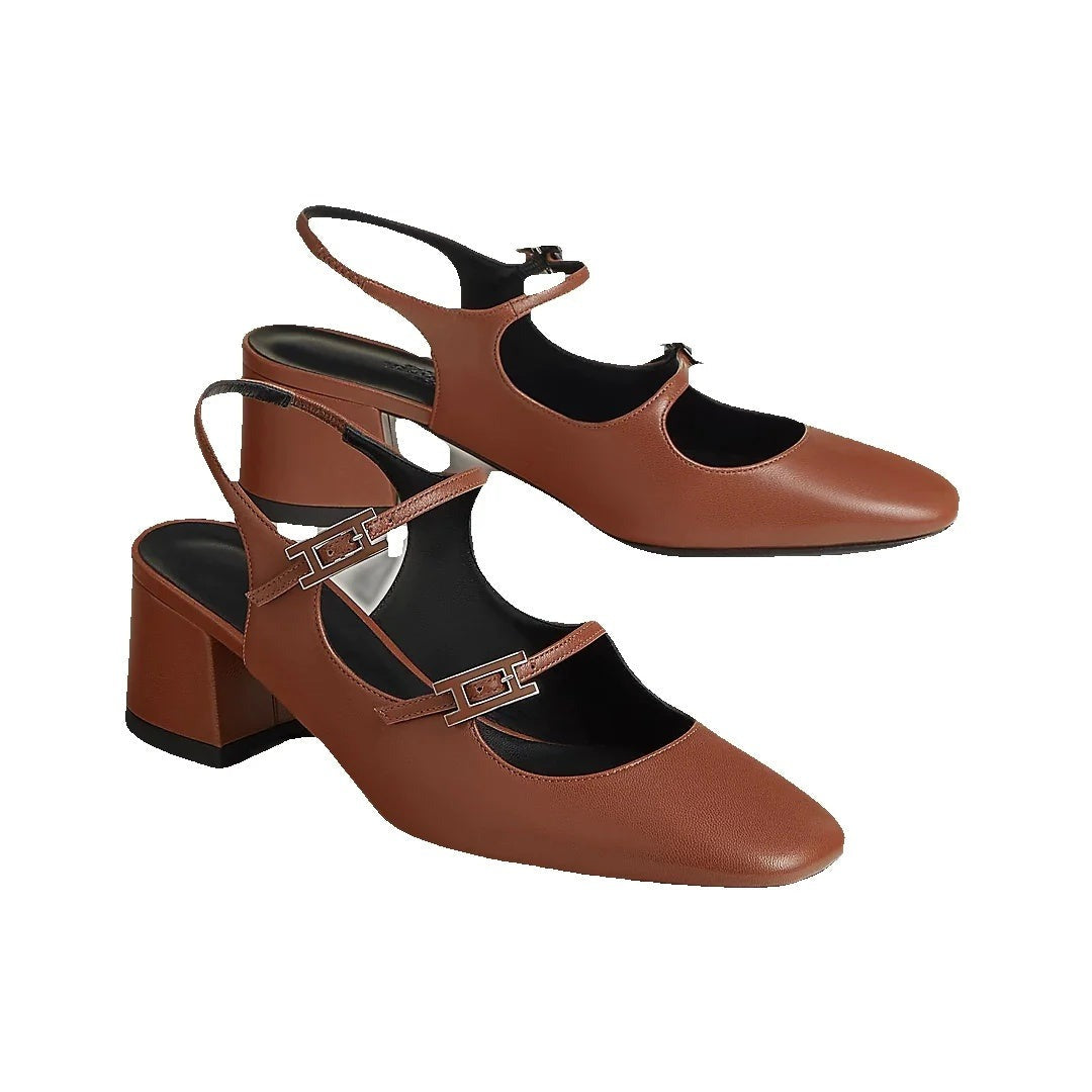 HERMÈS JACKIE PUMP BROWN