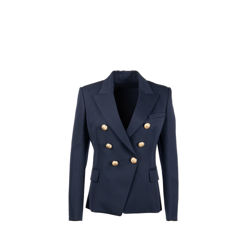 balmain-size-40-classic-jacket-blazer-gold-button-navy-virgin-wool