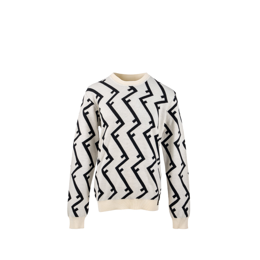 fendi-size-48-geometric-ff-sweater-wool-white-black