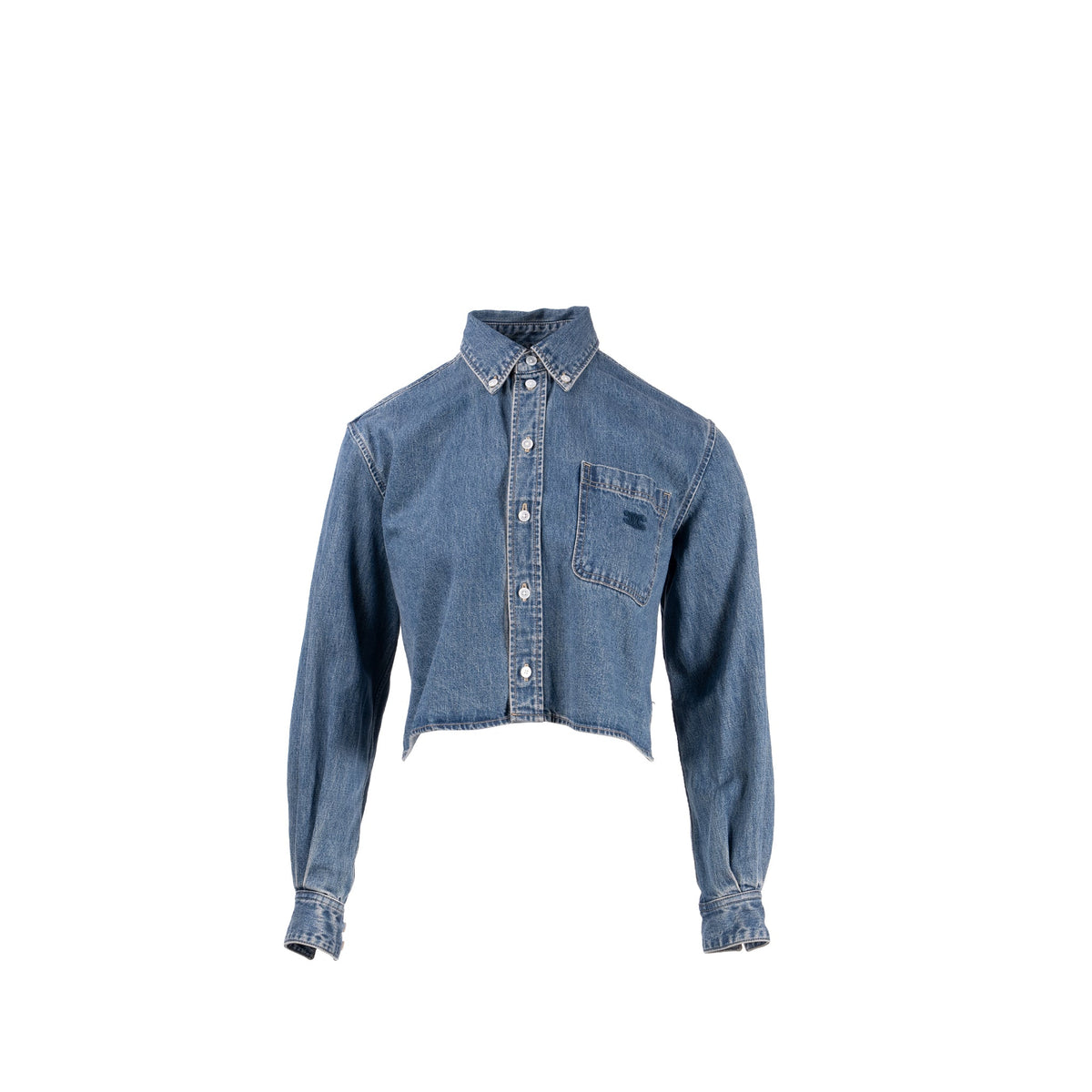 celine-size-xs-cropped-shirt-cotton-in-union-ocean-wash-denim-blue