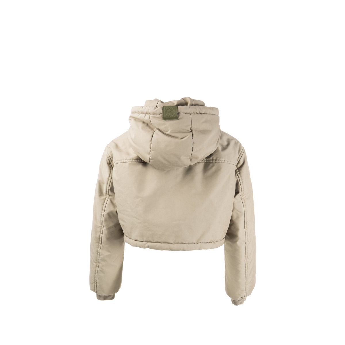 loewe-size-34-cropped-hooded-jacket-cotton-polyester-khaki-green