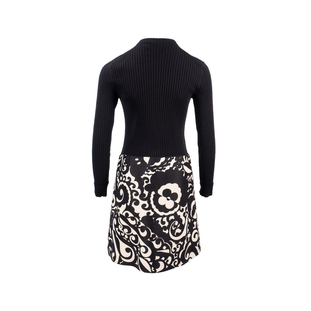 louis-vuitton-size-m-rib-knit-dress-polyamide-wool-black-white