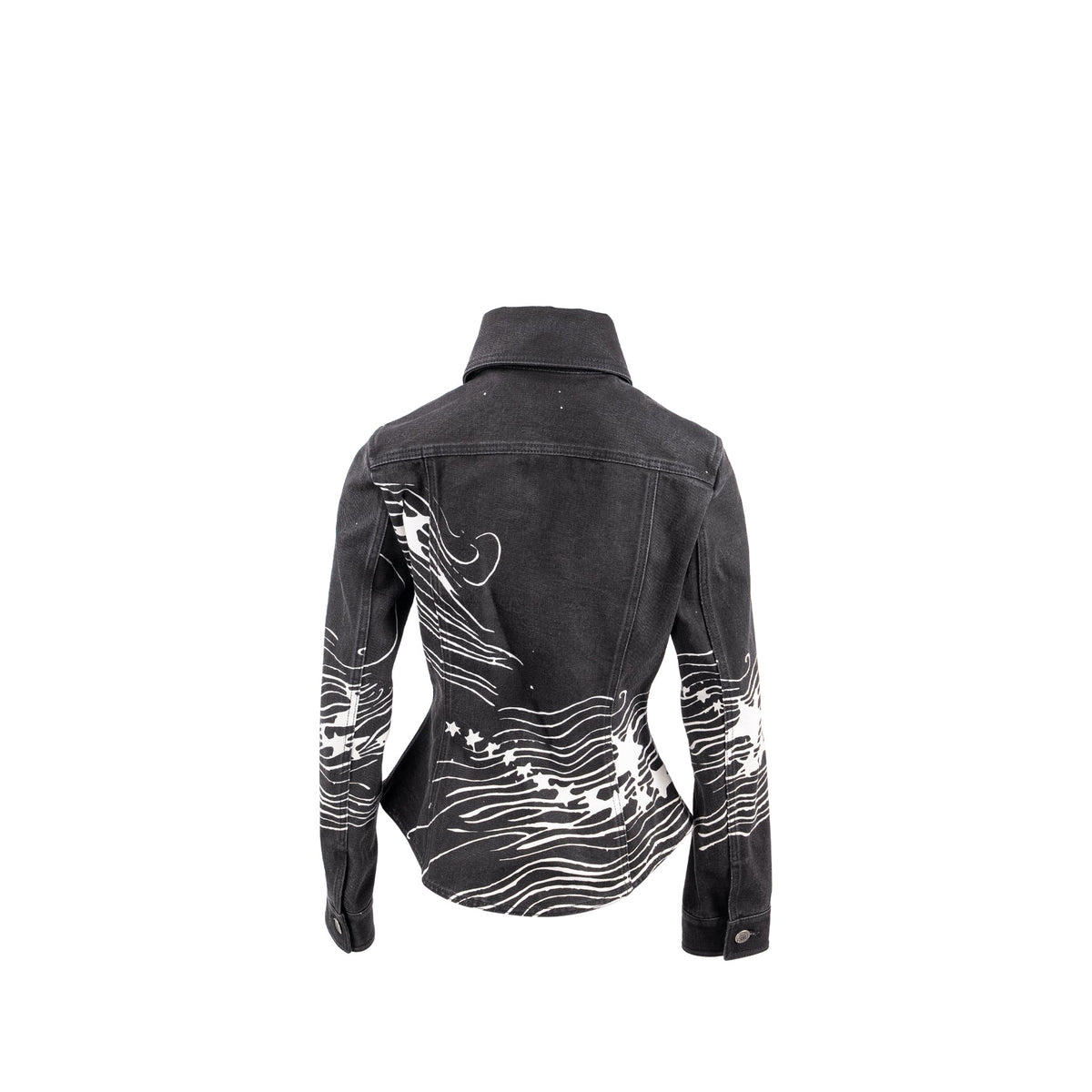 chanel-22c-size-34-graphic-print-denim-jacket-cotton-black-white-copy