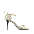 SAINT LAURENT BABYLONE FLAT SANDALS CREAM & BEIGE