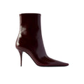 SAINT LAURENT 90MM ASHLEY POINTED-TOE ANKLE BOOTS BURGUNDY