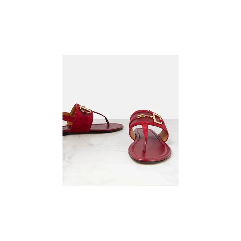 GUCCI RUBBER HORSEBIT THONG SANDALS VINTAGE RED