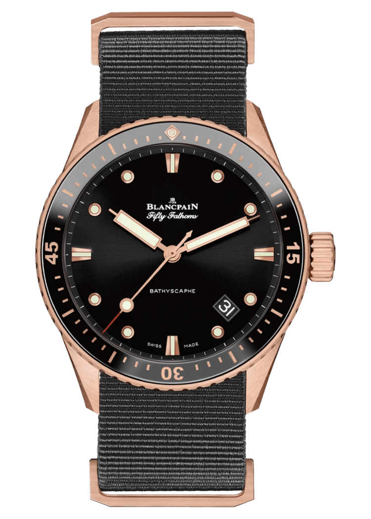 blancpain-fifty-fathoms-bathyscaphe-sedna-gold-black-nato-menos-watch-5000-36s30-naba