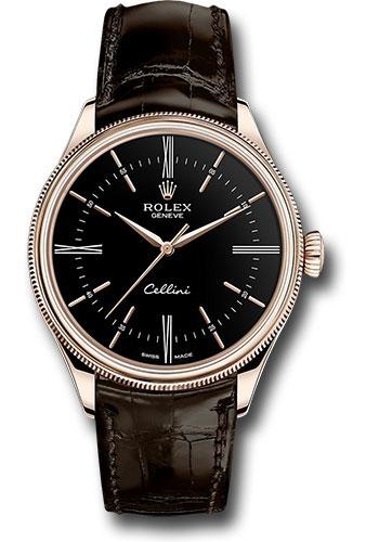 rolex-cellini-time-watch-everose-black-dial-brown-leather-strap-50505-bkbr