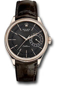 rolex-cellini-date-watch-everose-black-dial-brown-leather-strap-50515-bkbr