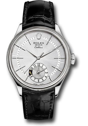 rolex-cellini-dual-time-watch-white-gold-silver-dial-black-leather-strap-50529-sbk