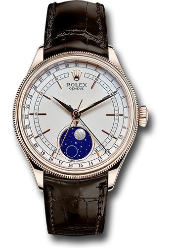 rolex-cellini-moonphase-watch-everose-gold-white-dial-tobacco-leather-strap-50535-wbr