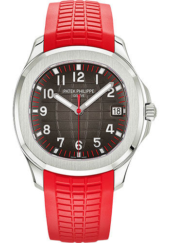 patek-philippe-aquanaut-singapore-2019-watch-40mm-stainless-steel-case-black-gray-dial-red-composite-strap-5167a-012