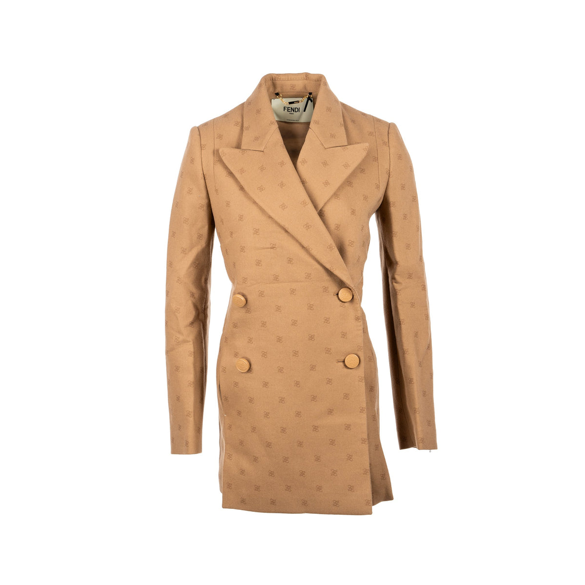 fendi-size-36-ff-karligraphy-motif-double-breasted-blazer-laine-wool-brown