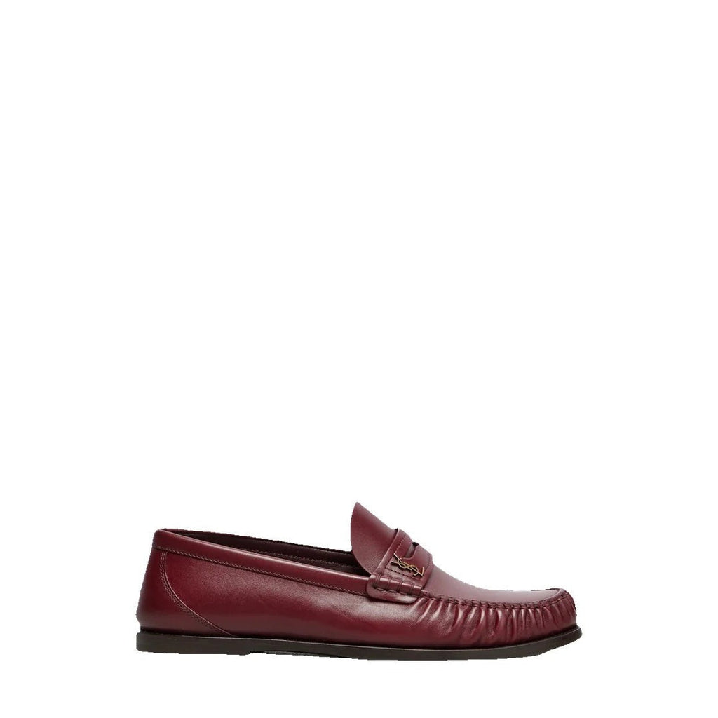 SAINT LAURENT PENNY-STRAP LOAFERS BURGUNDY