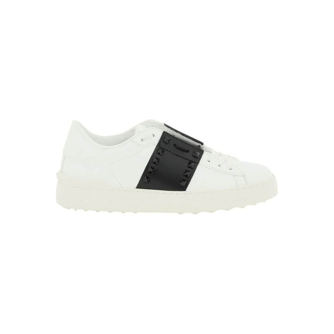 VALENTINO GARAVANI ROCKSTUD UNTITLED SNEAKER TONAL STUDS WHITE & BLACK