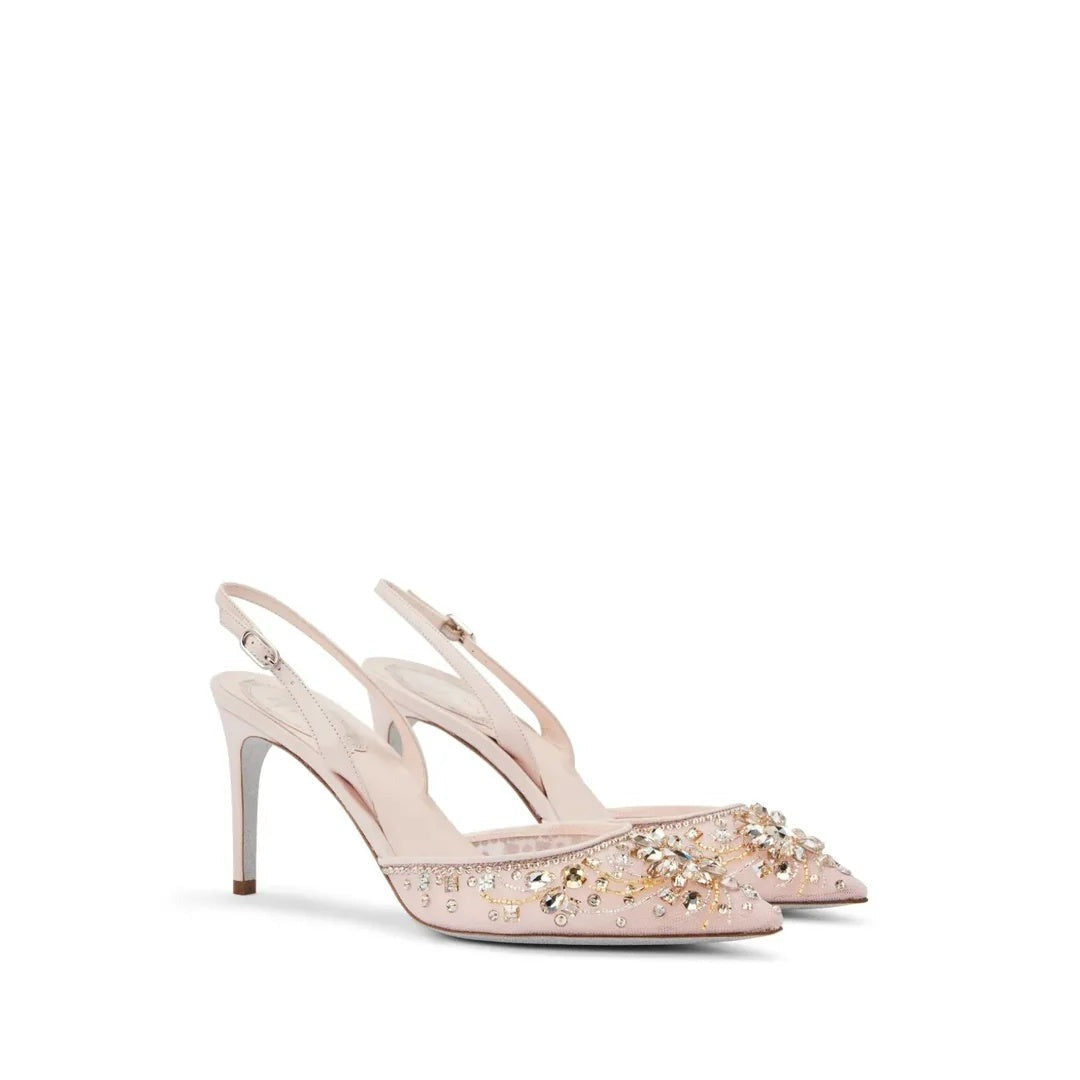 RENÉ CAOVILLA CINDERELLA 110MM SLINGBACK PUMP PINK