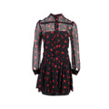 miu-miu-size-40-strawberry-rufle-knee-length-dress-polyester-black-red