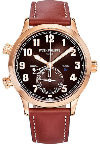 patek-philippe-complications-calatrava-pilot-travel-time-42-mm-rose-gold-brown-sunburst-dial-5524r-001