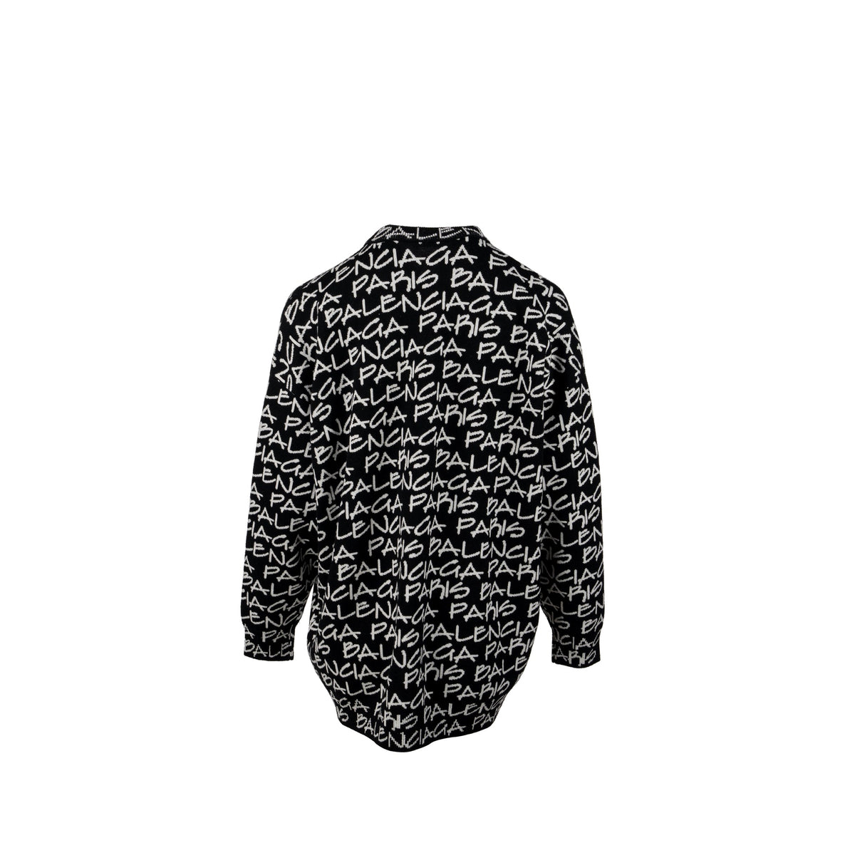balenciaga-size-m-long-sleeve-sweater-virgin-wool-black-white