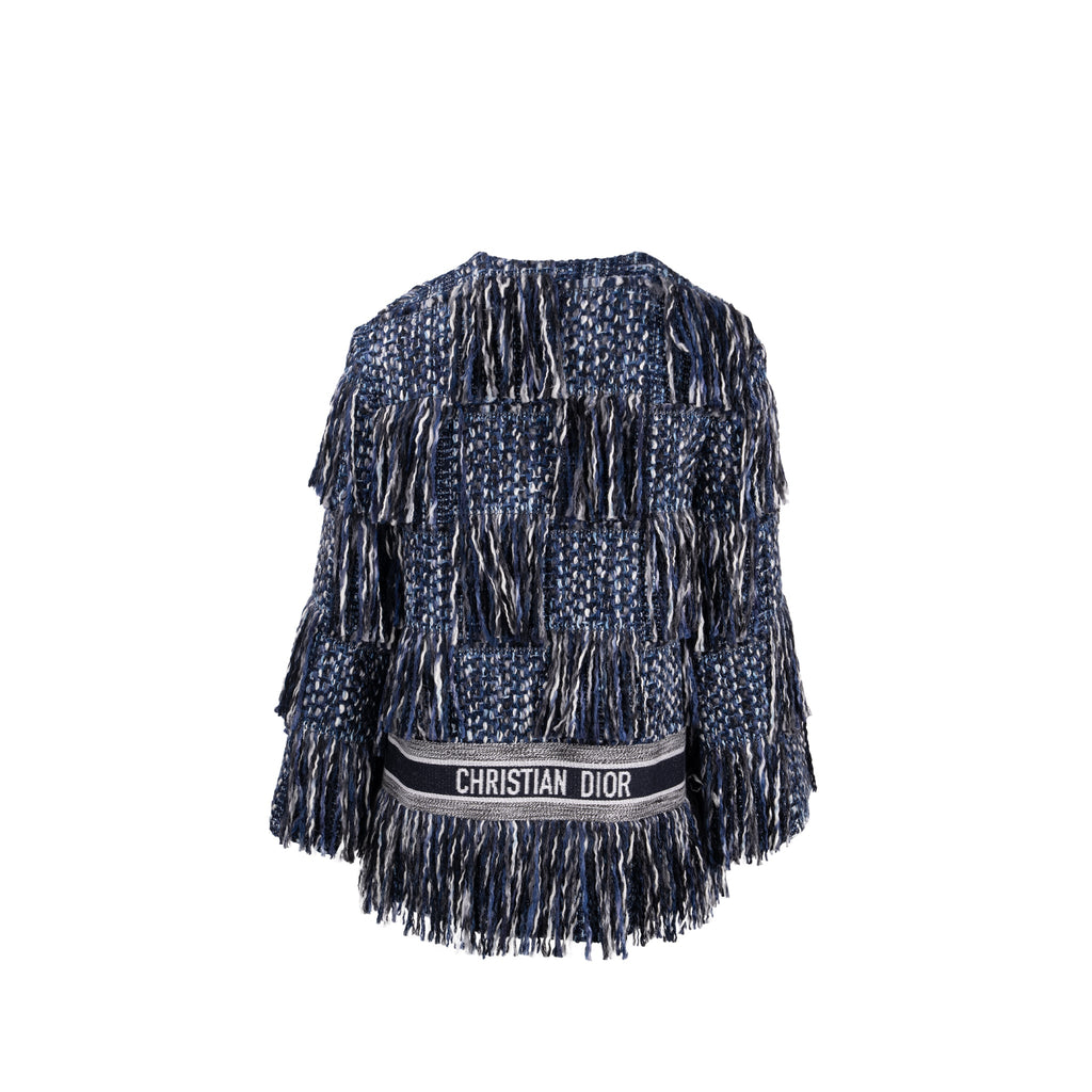 dior-size-36-embroidered-logo-fringe-tweed-coat-virgin-wool-cotton-blue