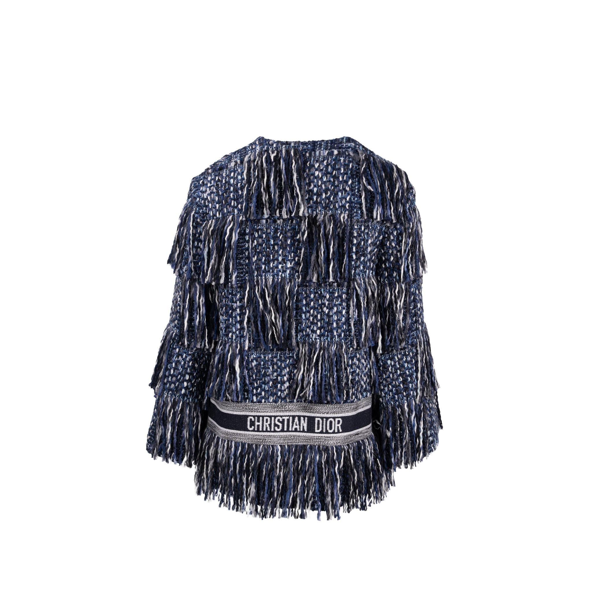 dior-size-36-embroidered-logo-fringe-tweed-coat-virgin-wool-cotton-blue
