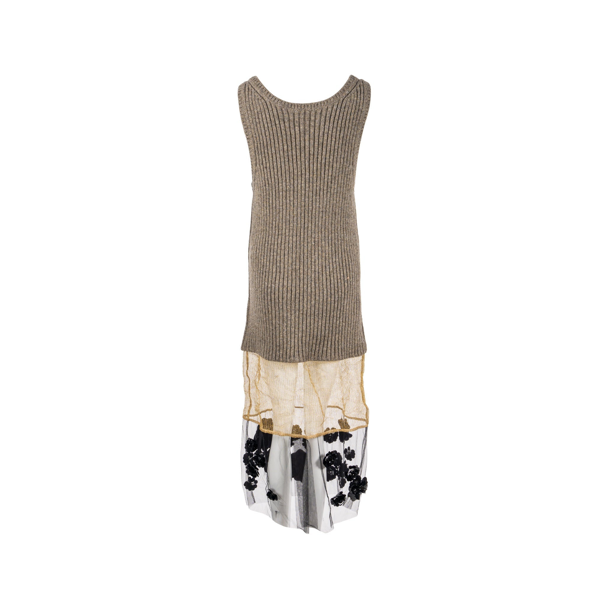 prada-size-38-flower-dress-scheerwol-light-grey-gold-black