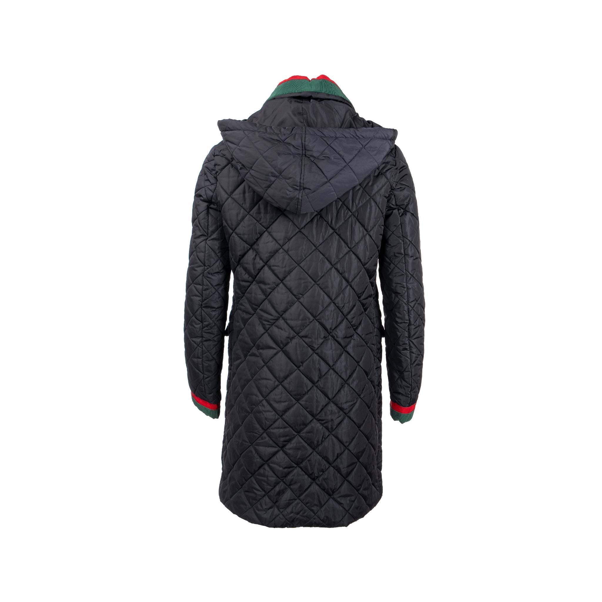gucci-size-42-quilted-web-coat-with-pearl-button-polyamide-black