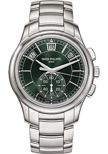 patek-philippe-complications-flyback-chronograph-annual-calendar-stainless-steel-olive-green-dial-stainless-steel-bracelet-5905-1a-001