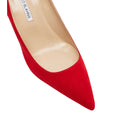 MANOLO BLAHNIK BB CHECKED TWEED PUMPS RED