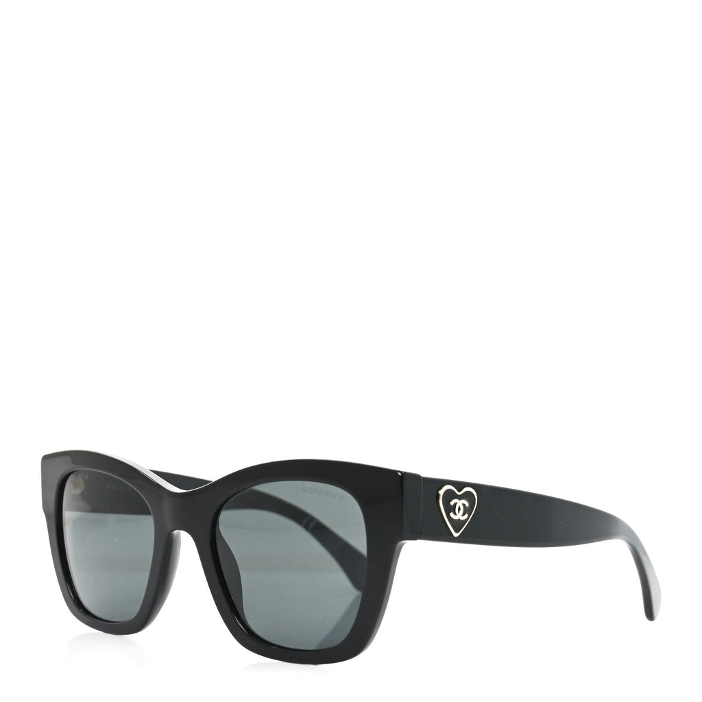 Chanel Square Sunglasses — Black – Acetate CC Heart 5478