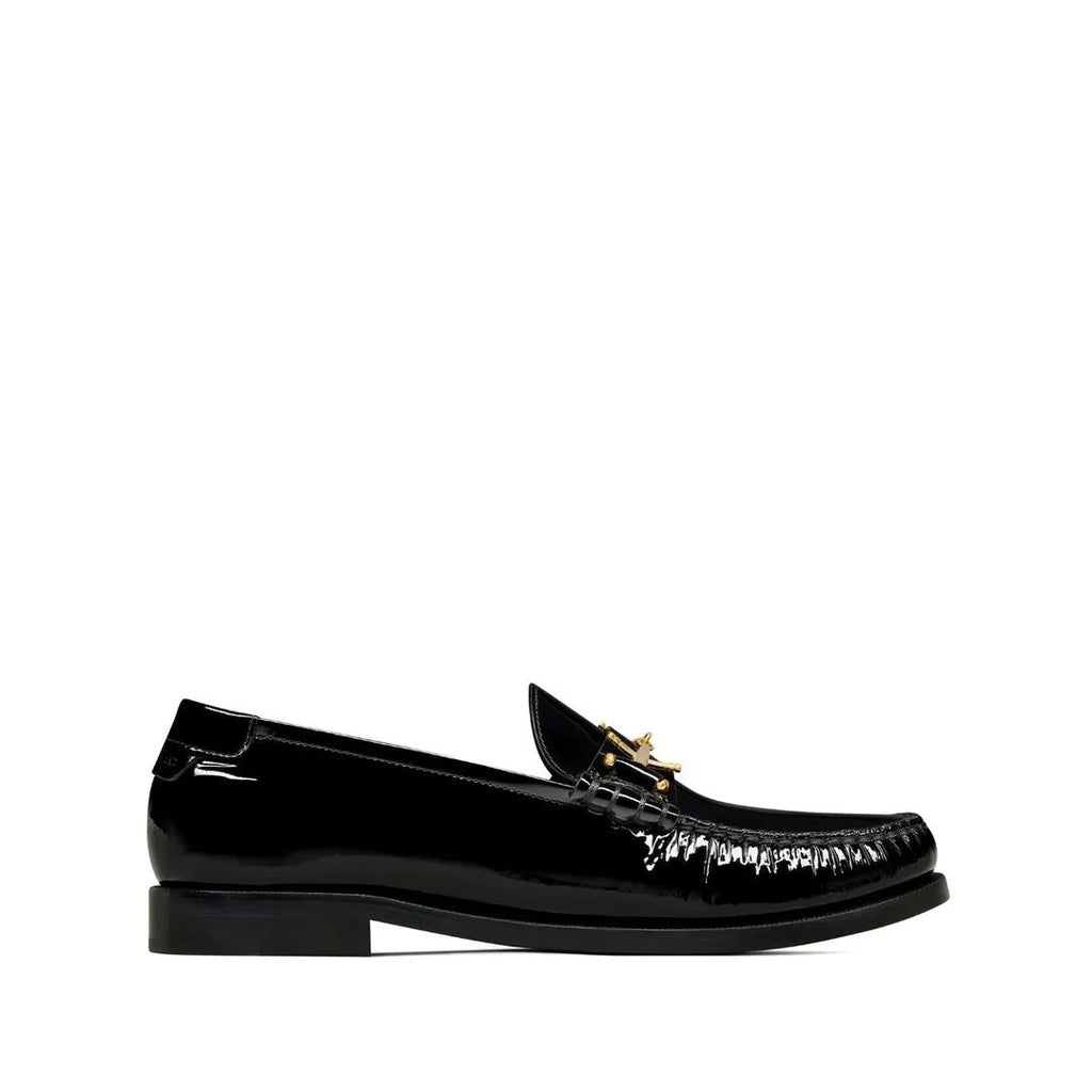 SAINT LAURENT LE LOAFER LOAFERS BLACK PATENT WITH HORSEBIT