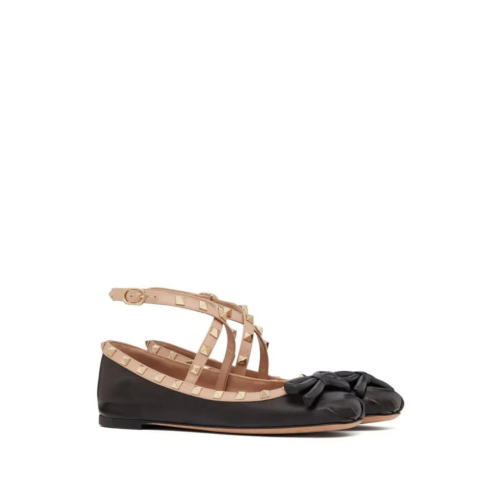 VALENTINO GARAVANI ONDETTE RUBBER BALLERINA BLACK & NUDE