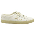 SAINT LAURENT CLASSIC SL/ EMBROIDERED SNEAKERS WHITE WITH GOLD EMBROIDERY