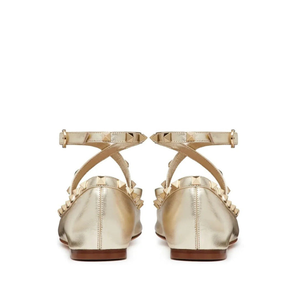 VALENTINO GARAVANI ONDETTE RUBBER BALLERINA GOLD