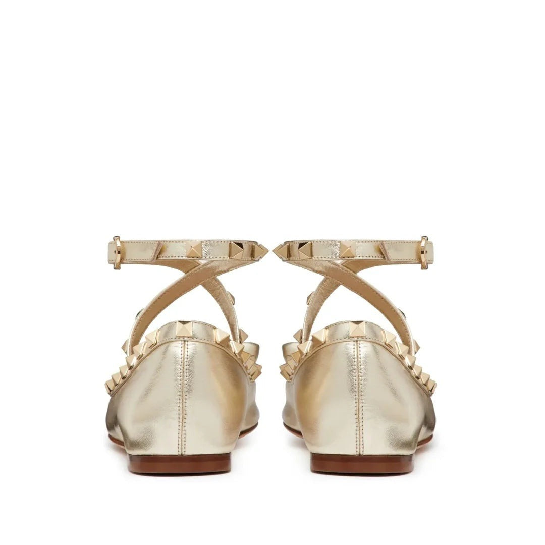 VALENTINO GARAVANI ONDETTE RUBBER BALLERINA GOLD