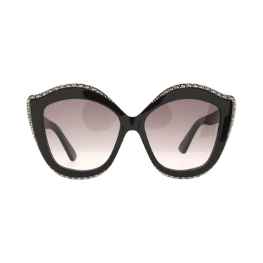 Gucci Swarovski Crystal Trim Cat Eye Sunglasses — Black