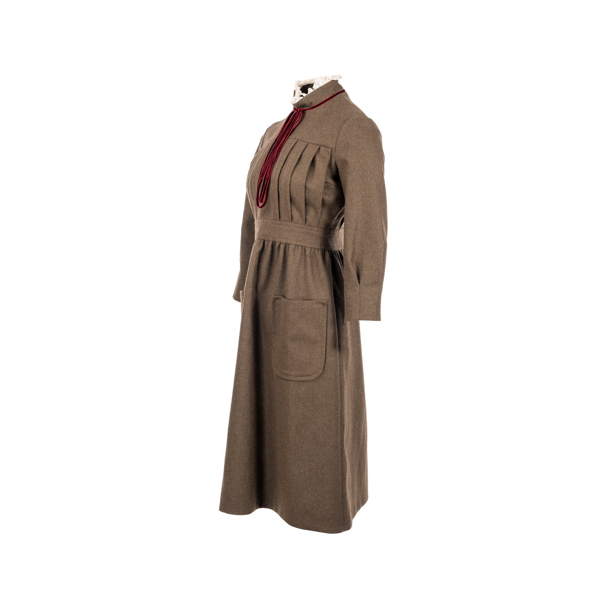 gucci-size-38-lace-collar-dress-wool-brown