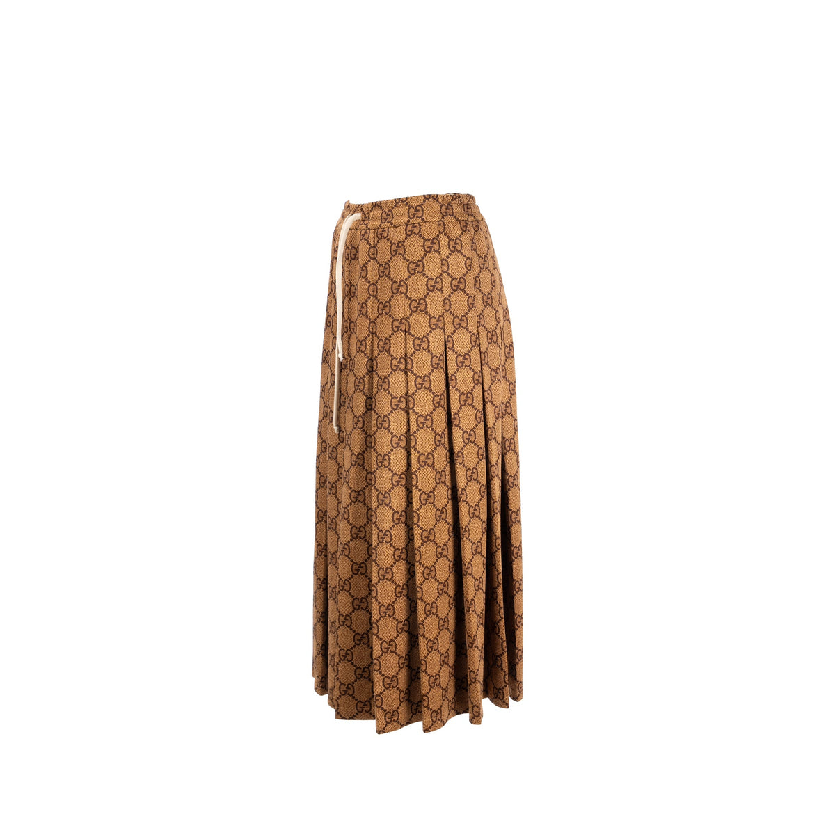 gucci-xs-gg-logo-print-skirts-polyester-cotton-brown
