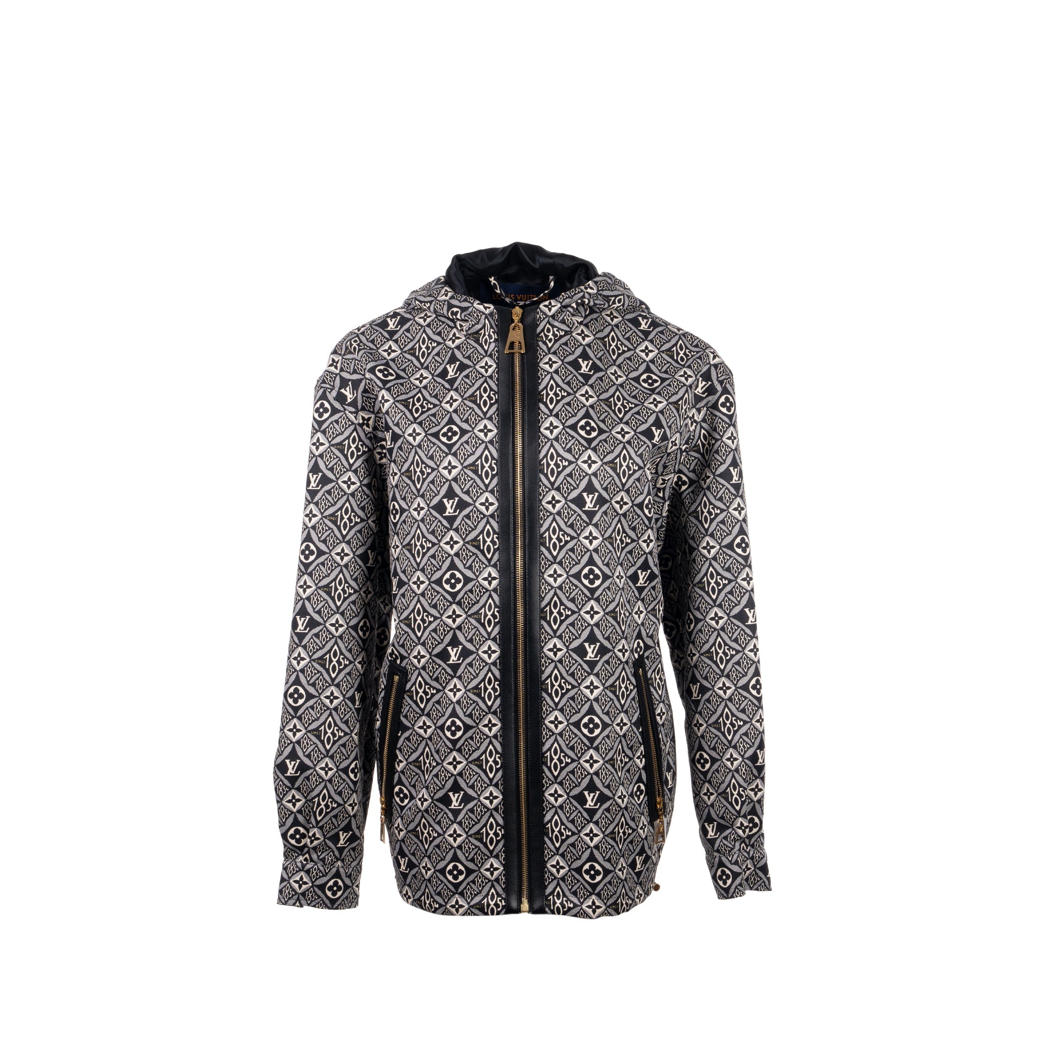 louis-vuitton-size-38-monogram-since-1854-hooded-silk-parka-polyamide-silk-black-white