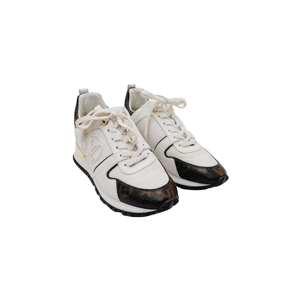 LOUIS VUITTON CALFSKIN MONOGRAM RUN AWAY SNEAKER WHITE WHITE & MONOGRAM