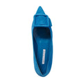 MANOLO BLAHNIK POINTED TOE FLATS BLUE