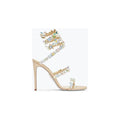 RENÉ CAOVILLA CATERINA NUDE SANDAL BEIGE & MULTICOLOR