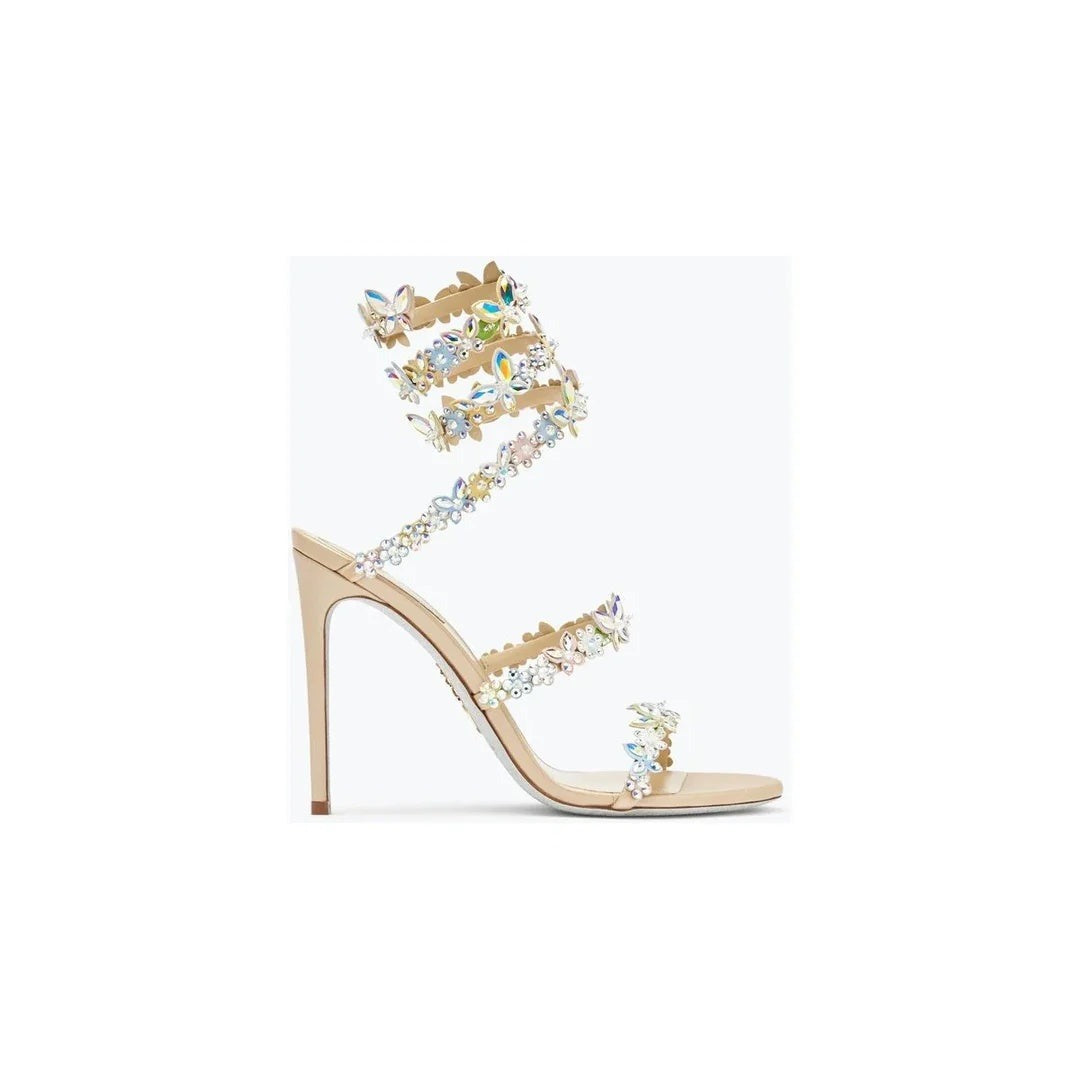 RENÉ CAOVILLA CATERINA NUDE SANDAL BEIGE & MULTICOLOR