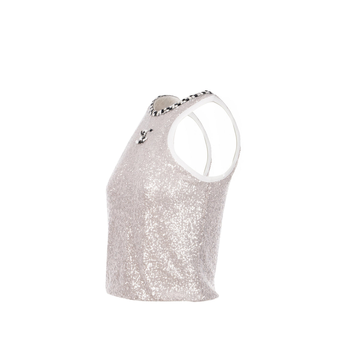chanel-size-36-23c-short-u-neck-plain-logo-cropped-tank-polyester-elastane-silver-white-black