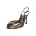 MANOLO BLAHNIK CIGAURASLI BOW-EMBELLISHED SLINGBACK SANDALS PEWTER & GUNMETAL