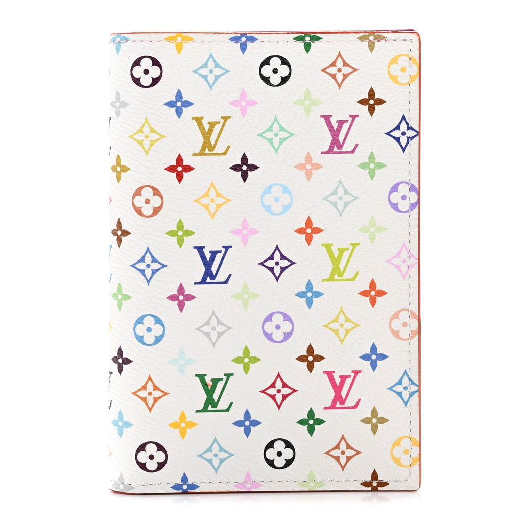 LV X TM MONOGRAM MULTICOLOR PASSPORT COVER WHITE
