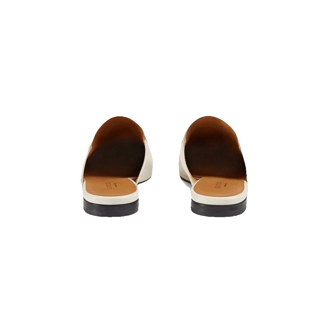 GUCCI GLITTER PRINCETOWN SLIPPERS WHITE